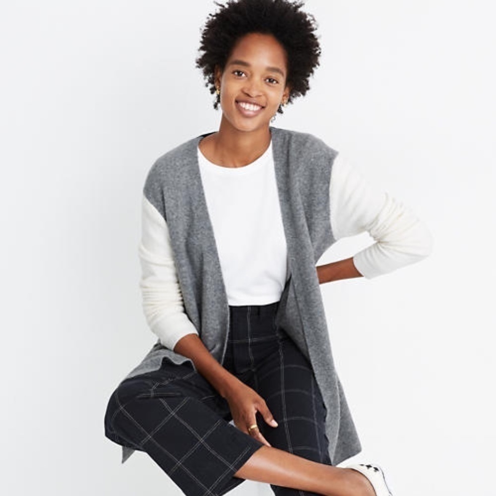 Madewell Colorblock Kent Wool Alpaca Cardigan